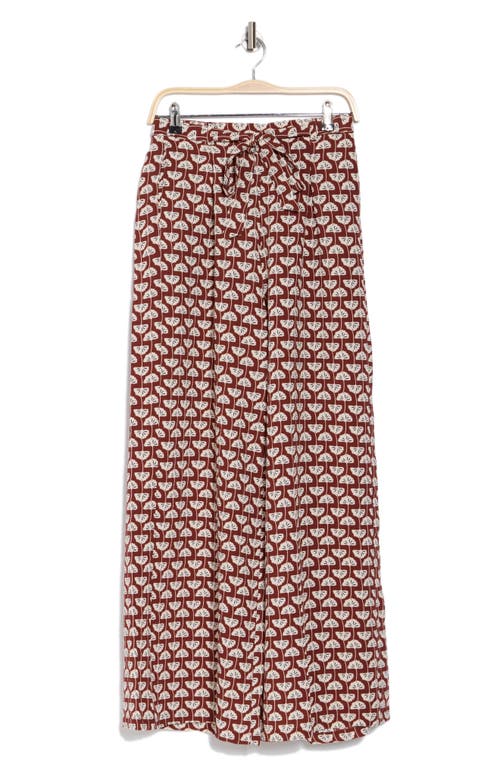 Bobeau Lyra Crepe Wide Leg Pants In Red