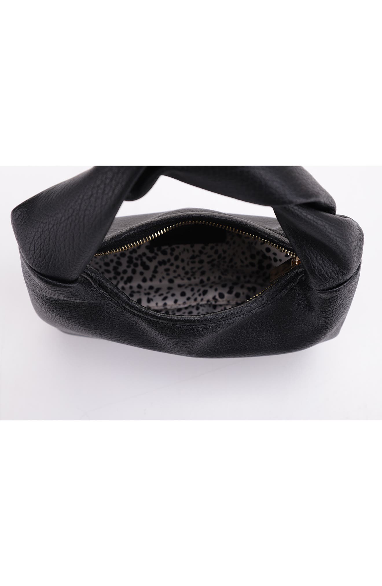 Libby Twist Recycled Vegan Leather Hobo Bag, Alternate, color, BLACK