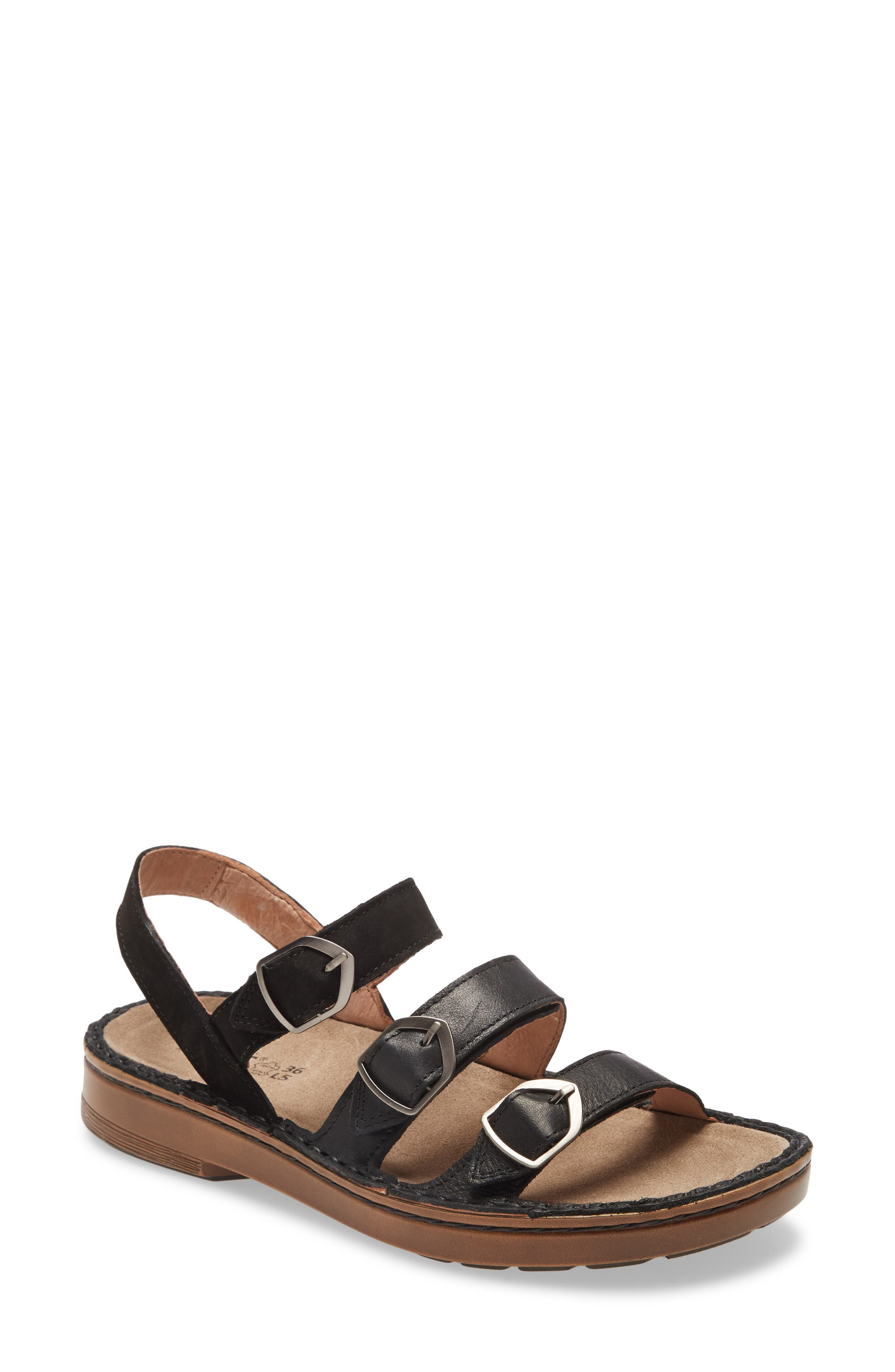 Naot Lamego Sandal, Main, color, Black Leather
