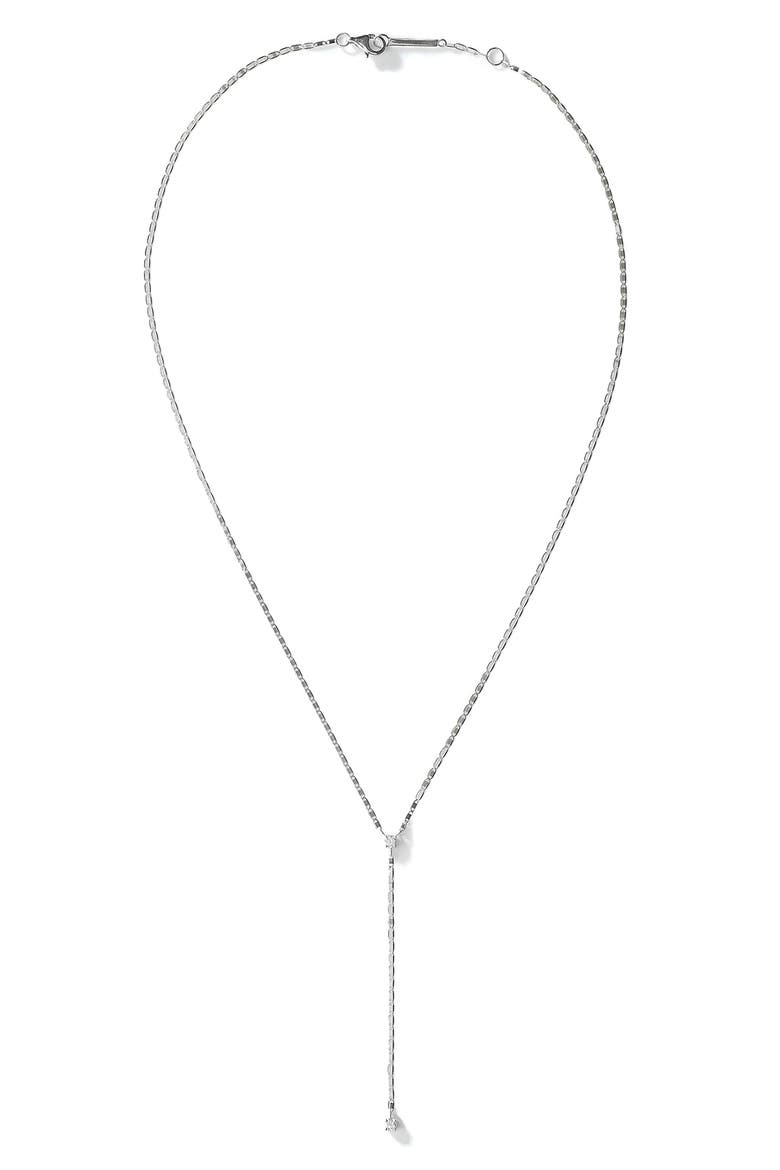 14K Gold Solo Petite Malibu Lariat Necklace, Main, color, WHITE GOLD