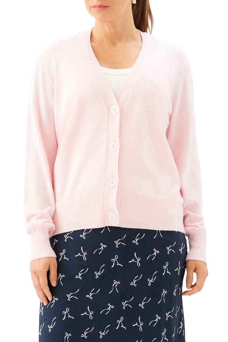 V-Neck Cardigan, Main, color, ROSE