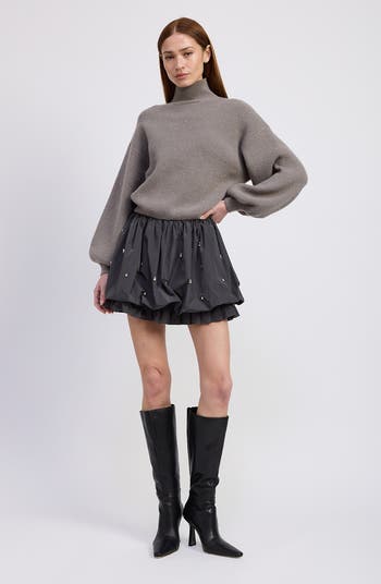 Florentina Long Sleeve Mixed Media Minidress