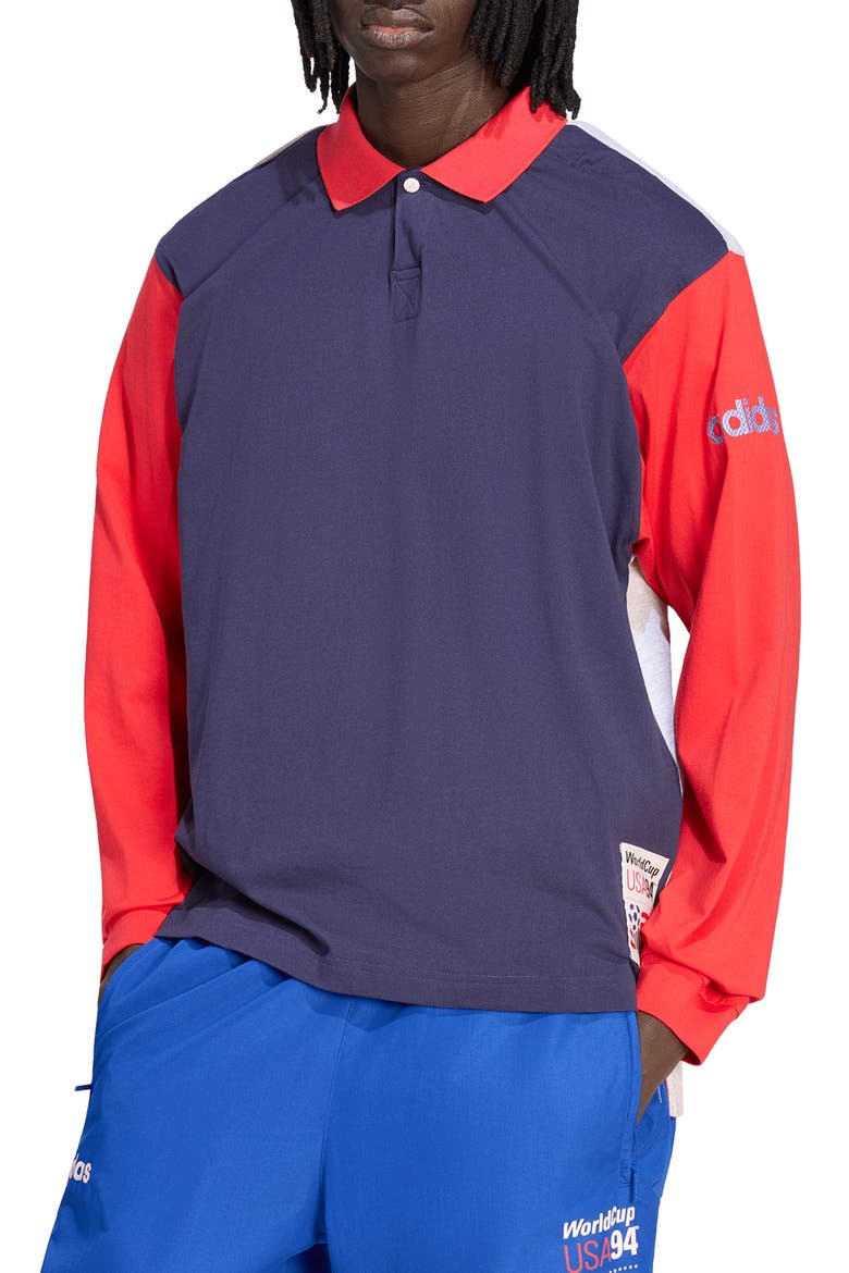 World USA Long Sleeve Rugby Shirt, Main, color, NOBLE INK