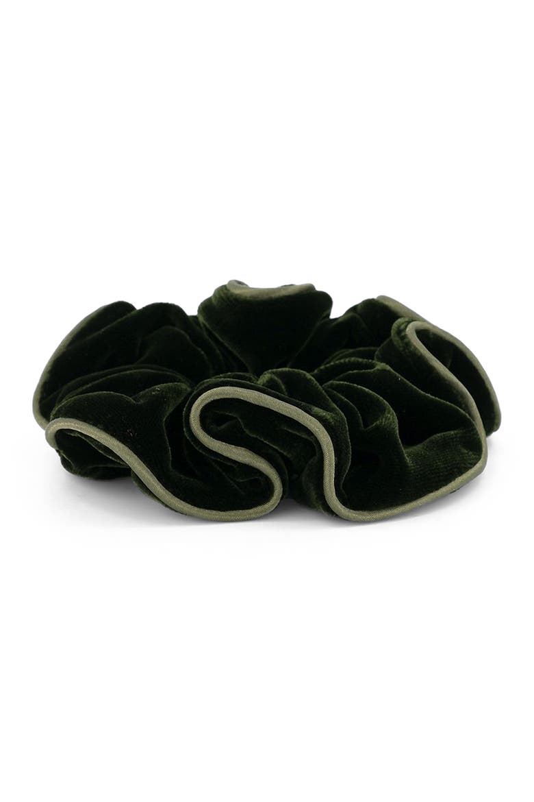 Romi Bronze Velvet Scrunchie, Main, color, Bronze