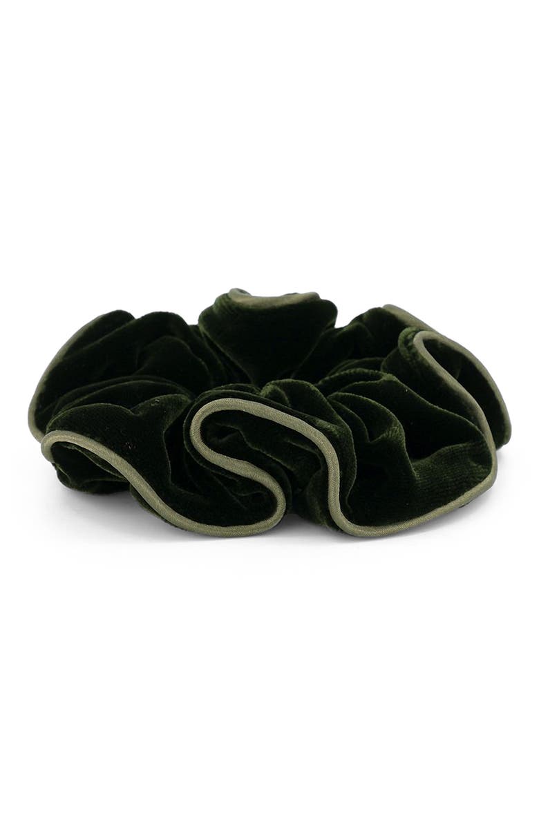 Alexandre de Paris Romi Bronze Velvet Scrunchie, Main, color, Bronze