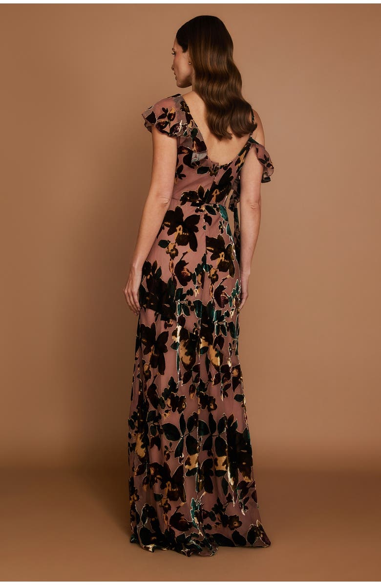 Six Stories Floral Devore Strappy Dress, Alternate, color, Turquoise