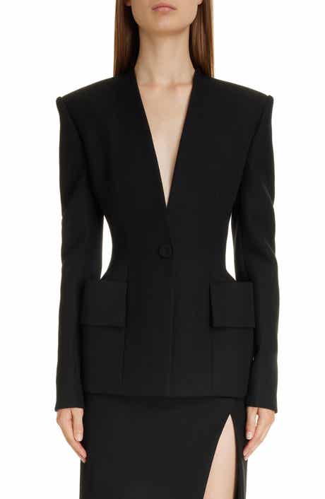 Givenchy Pocket Detail Hourglass Wool Blazer