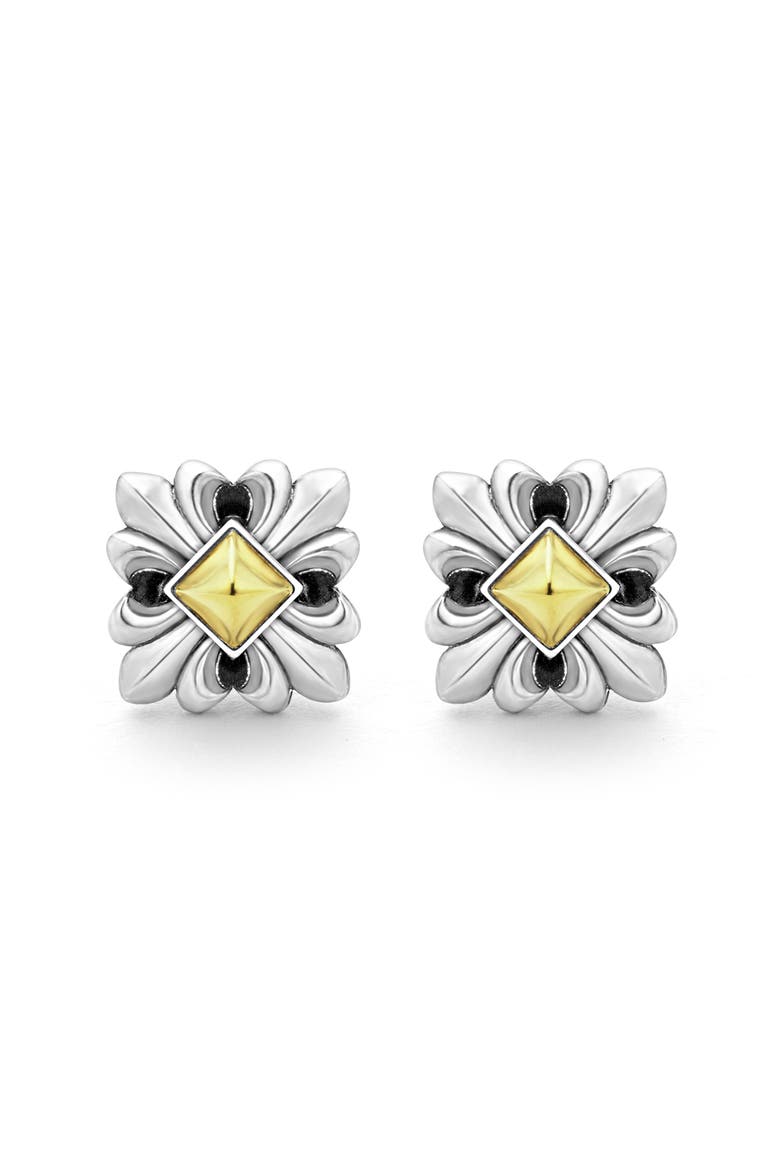 Men's Anthem Medieval Cross Stud Earrings, Alternate, color, TWO TONE