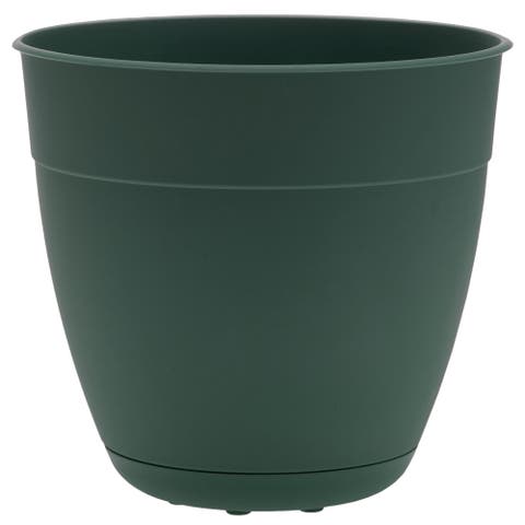 12" Dayton Planter With Saucer Tray, Turtle Green