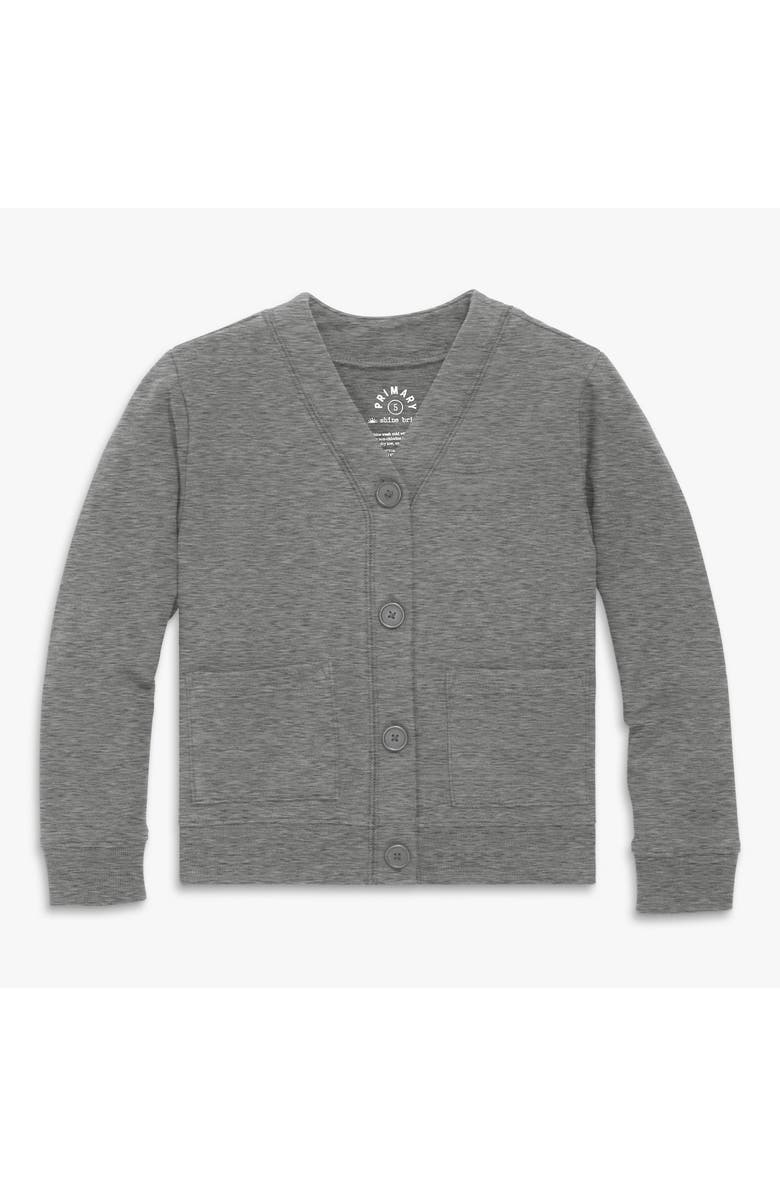 Primary Kids Sweatshirt Cardigan, Main, color, Heather Storm Gray