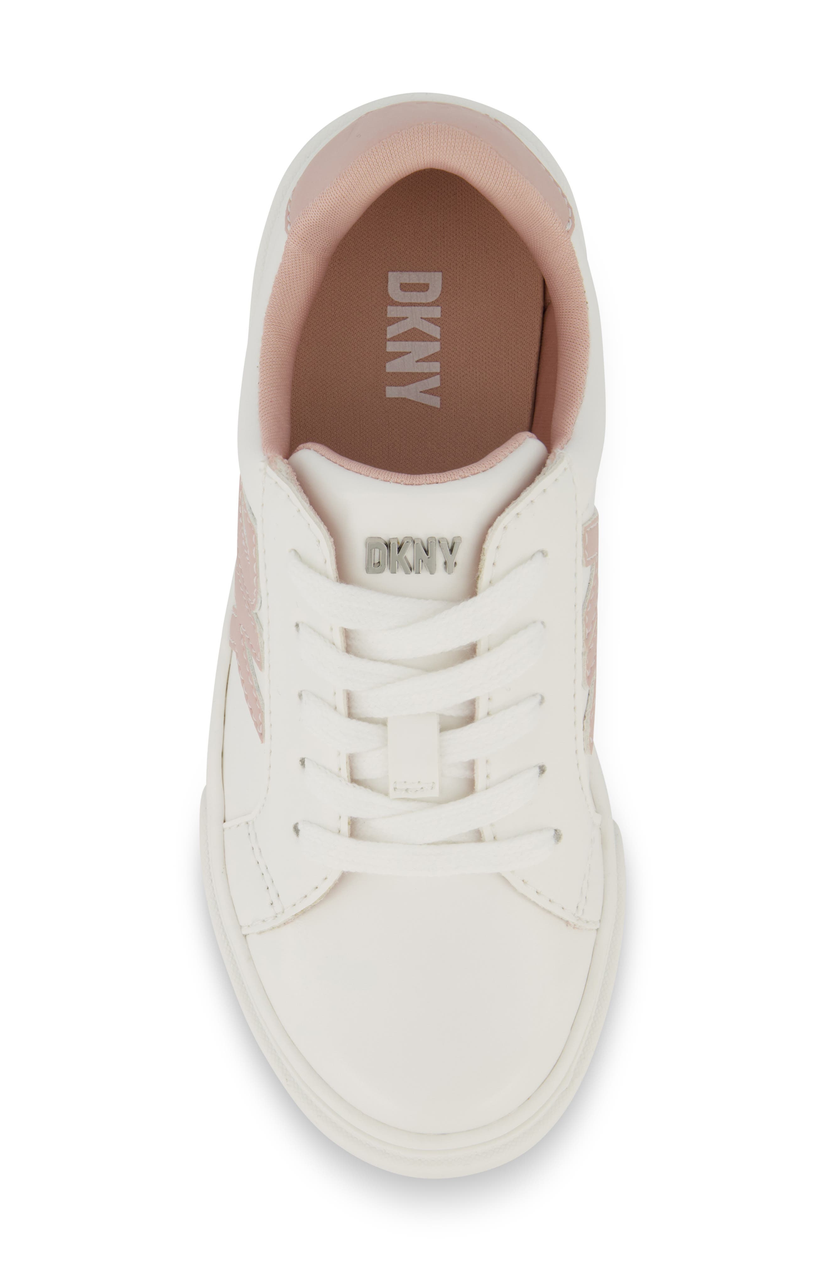 DKNY Kids' Celia Bonnie Sneaker, Alternate, color, White/ Pink