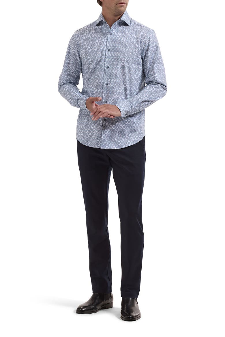 Devon OoohCotton® Print Button-Up Shirt, Alternate, color, HAZY BLUE