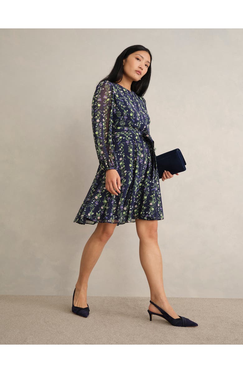 HOBBS LONDON Emilia Fit Flare Mini Dress, Alternate, color, Midnight Multi