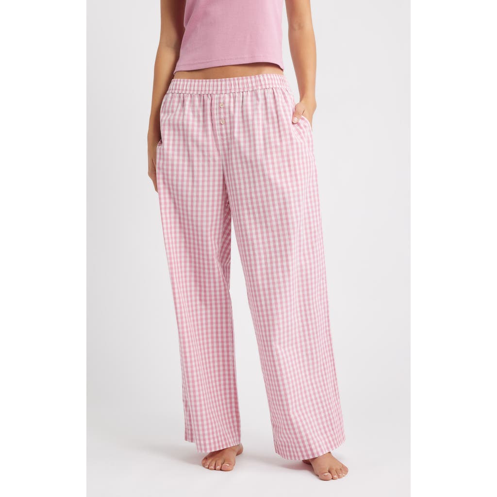 Open Edit Cotton Boxer Pants In Pink