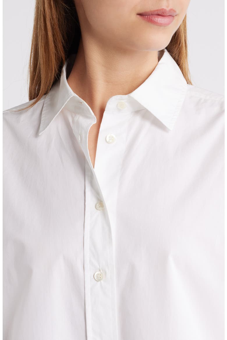 The Oversize Cotton Button-Up Shirt, Alternate, color, WHITE