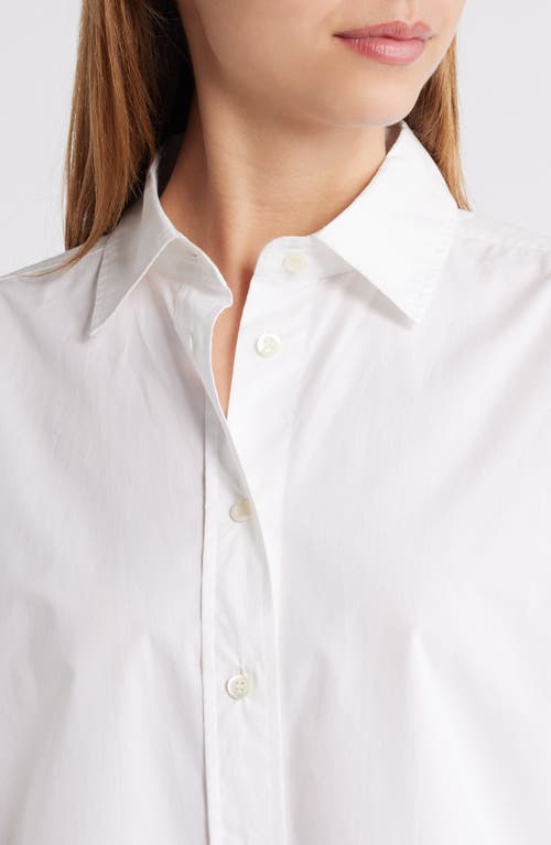 Frame The Oversize Cotton Button-up Shirt In White
