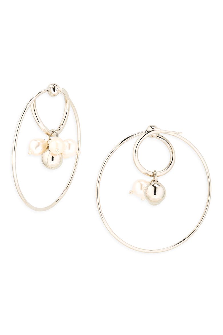 Eva Freshwater Pearl Earrings, Main, color, PALLADIUM