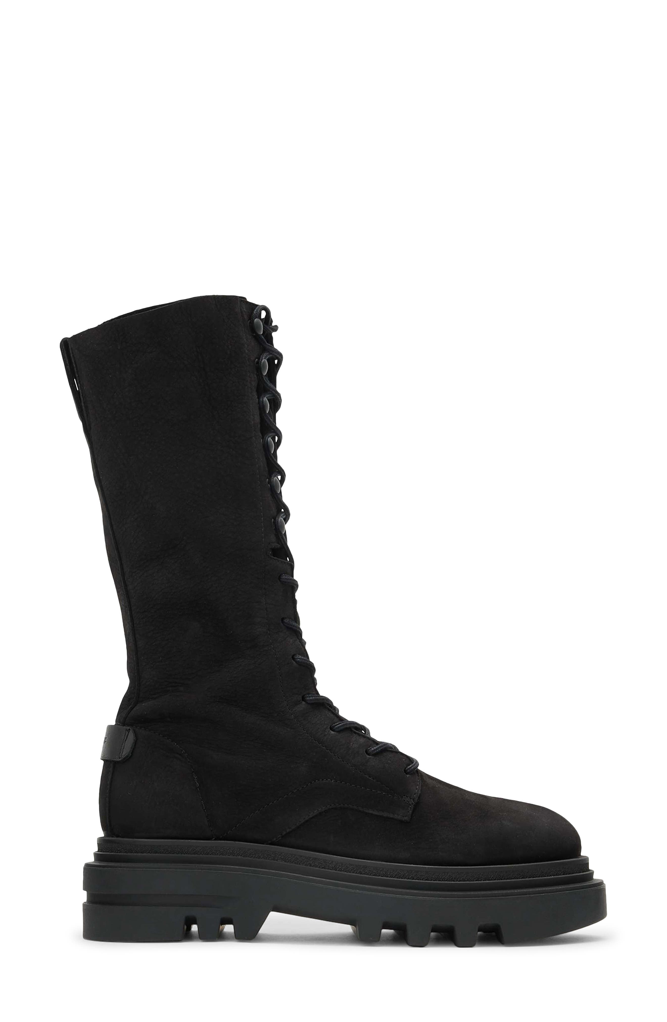 AllSaints Jay Combat Boot, Alternate, color, Washed Black