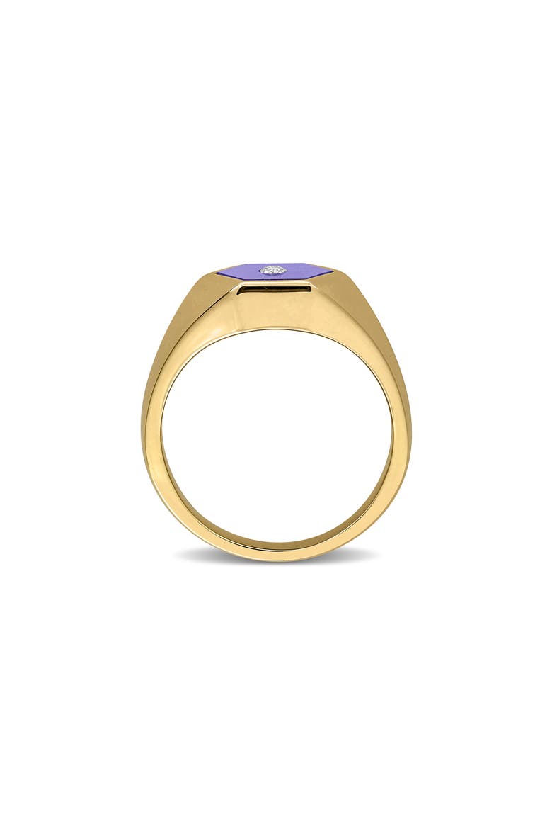 Lazuli Lapis & Diamond Hexagon Ring - 0.04ct., Alternate, color, BLUE