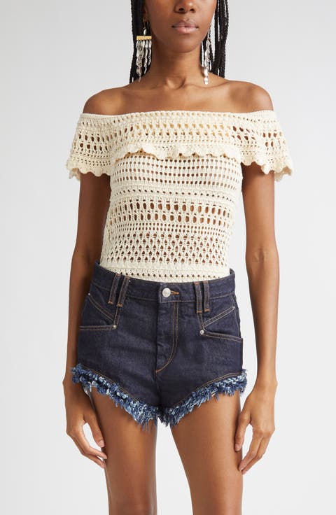 Zaelle Off the Shoulder Crochet Top