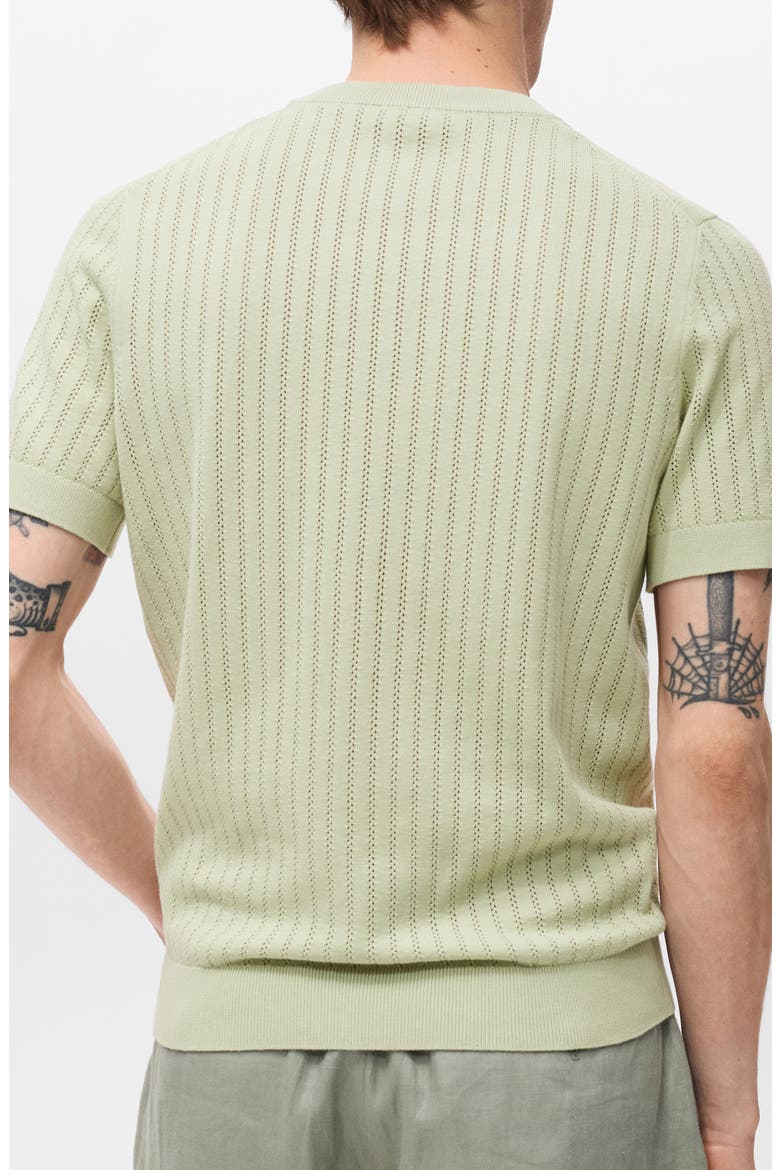 Openwork Stripe Cotton Top, Alternate, color, GREEN APPLE