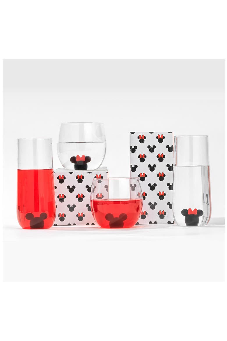 JoyJolt x Disney Mickey & Minnie 3D Icon Set of 2 Drink Glasses ...