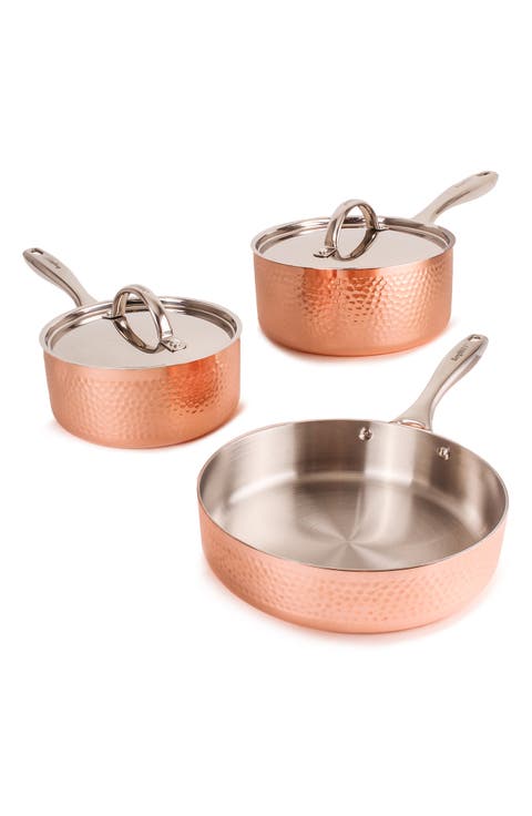 Copper Tri-Ply Large Sized 6-Piece Set - Hammered