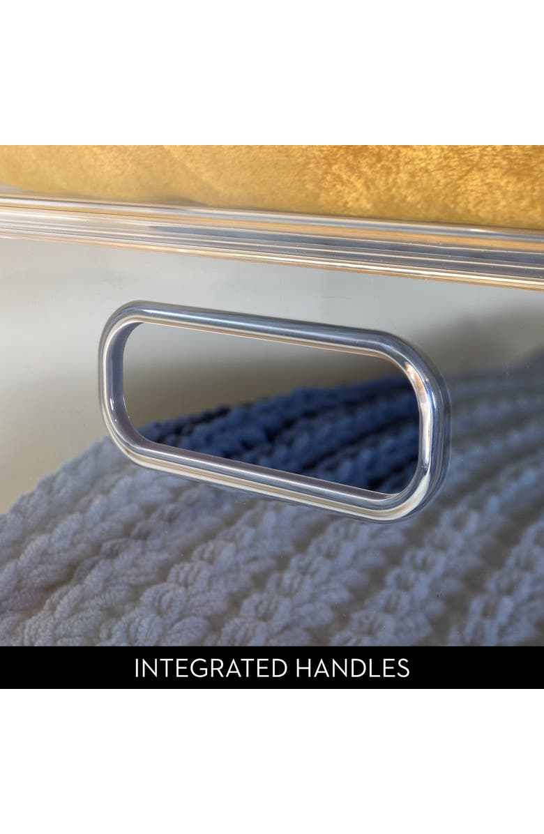 iDesign Stackable Open-Front Bin with Handles, Set of 4, Clear, Made in USA, Alternate, color, Clear