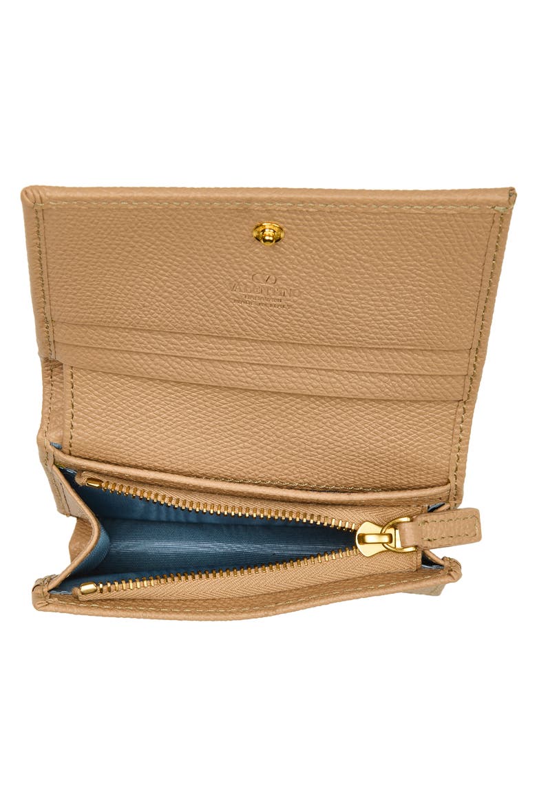 VLOGO Signature Leather Wallet, Alternate, color, ROSE SAND
