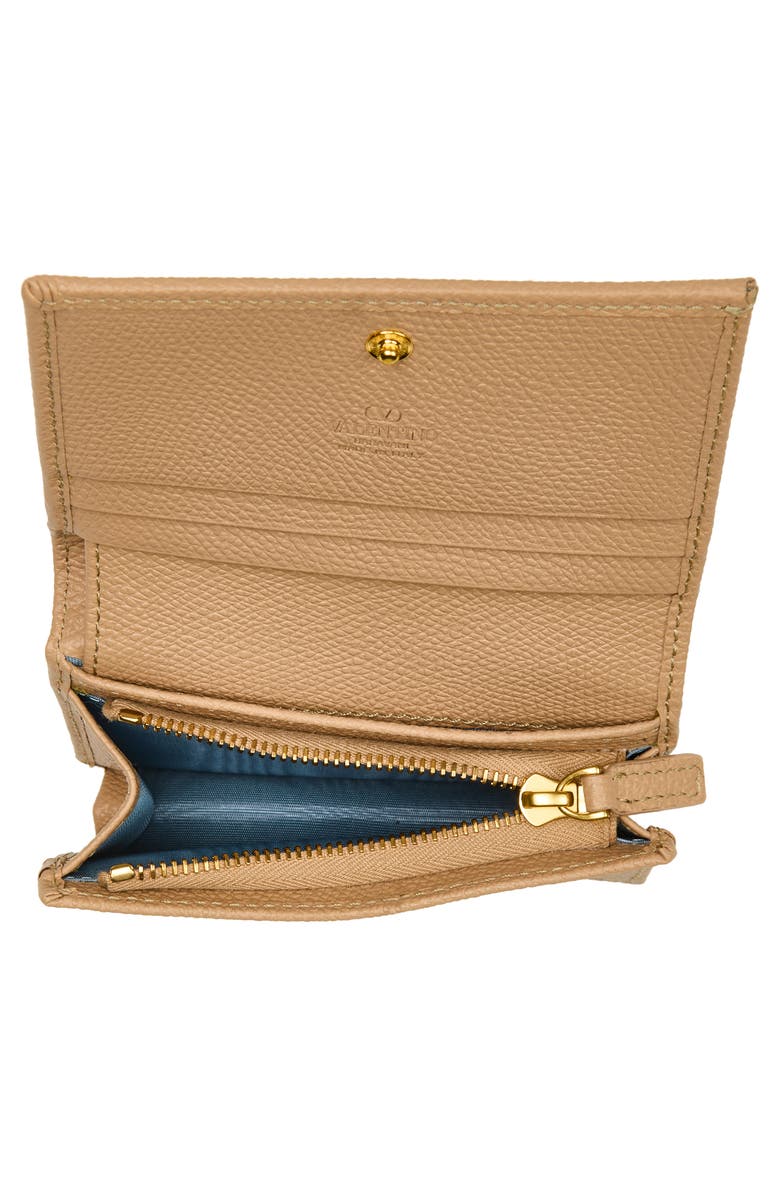 Valentino Garavani VLOGO Signature Leather Wallet, Alternate, color, Rose Sand