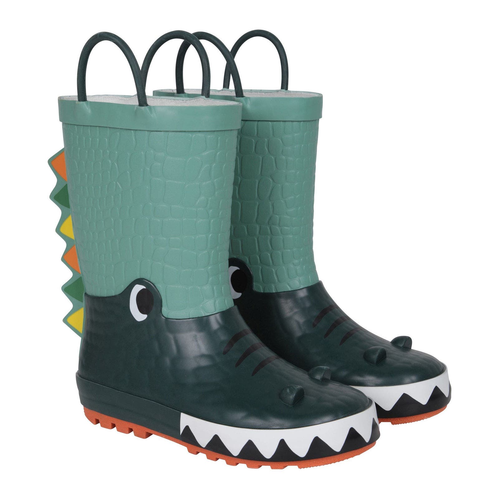 Childrens/Kids Crocodile Rain Boots, Alternate, color, Green