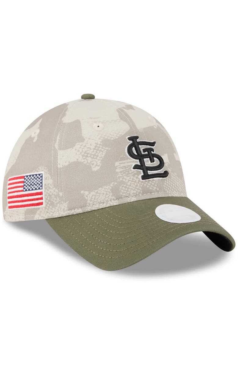 New Era Women's New Era Light Beige/Olive St. Louis Cardinals 2025 Armed Forces Day 9TWENTY Adjustable Hat, Main, color, Light Beige