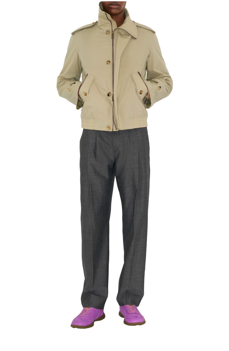 Burberry Wool Tailored Trousers, Main, color, Gull Grey/Trip Grey