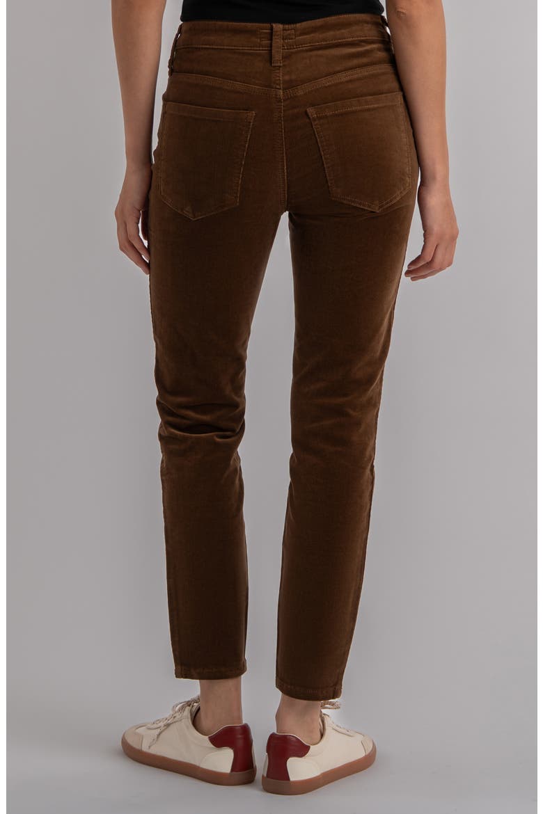 Charlize High Waist Velvet Ankle Cigarette Pants, Alternate, color, COGNAC