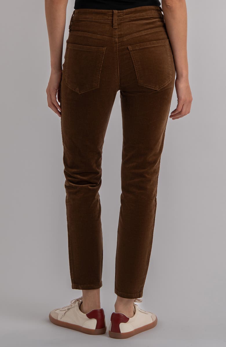 KUT from the Kloth Charlize High Waist Velvet Ankle Cigarette Pants, Alternate, color, Cognac