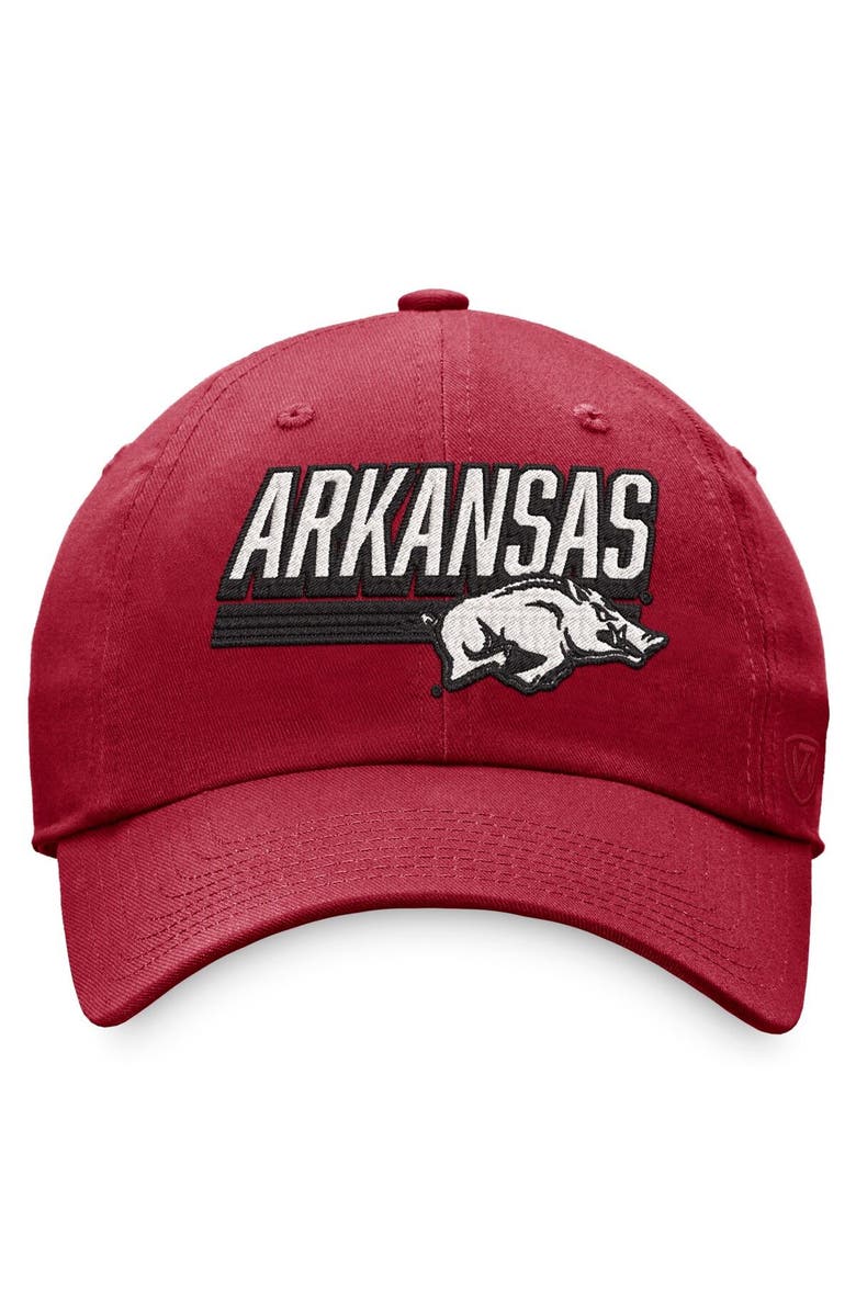 TOP OF THE WORLD Men's Top of the World Cardinal Arkansas Razorbacks Slice Adjustable Hat, Alternate, color, 