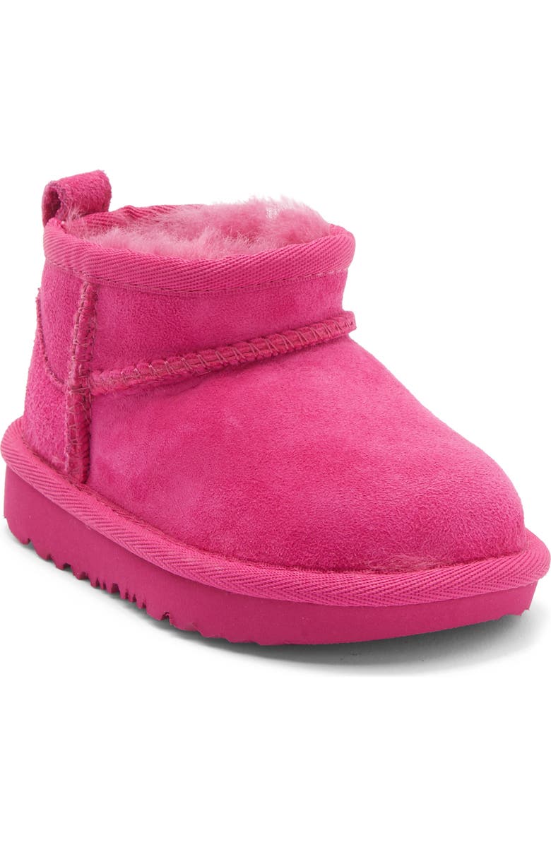 UGG<sup>®</sup> Kids' Classic Ultra Mini Water Resistant Boot, Main, color, Dark Peony