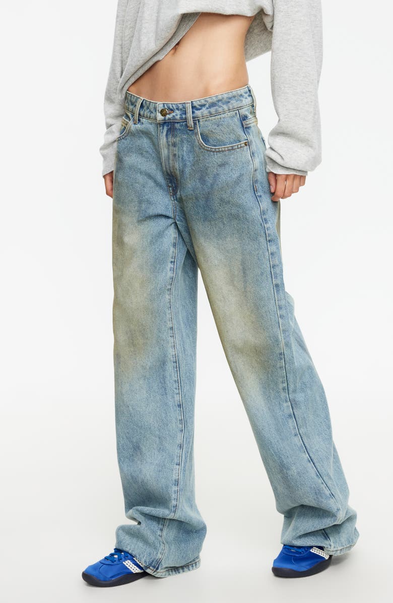 LIONESS Top Model Low Rise Baggy Jeans, Alternate, color, Stone Blue