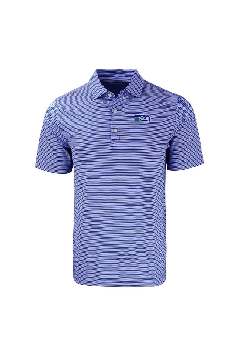 Men's Cutter & Buck  Royal/White Seattle Seahawks Throwback Forge Eco Double Stripe Stretch Recycled Polo, Alternate, color, Royal