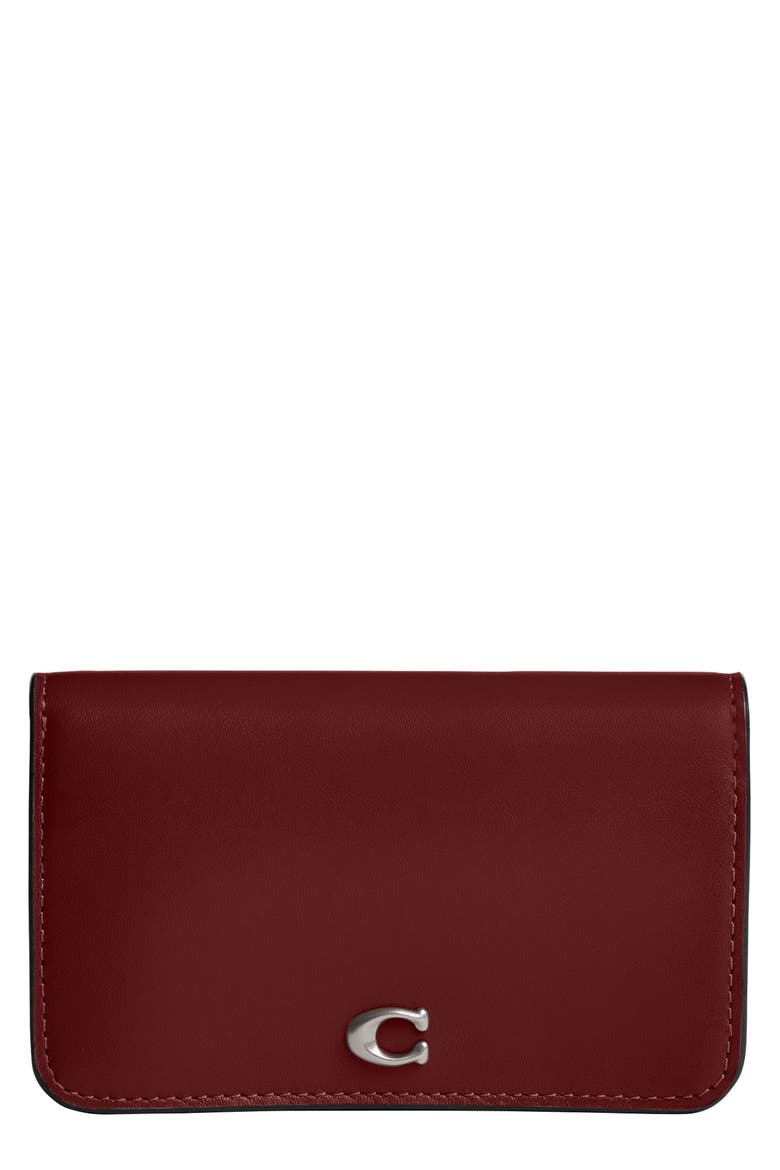 Essential Slim Bifold Leather Card Case, Main, color, B4/MAPLE