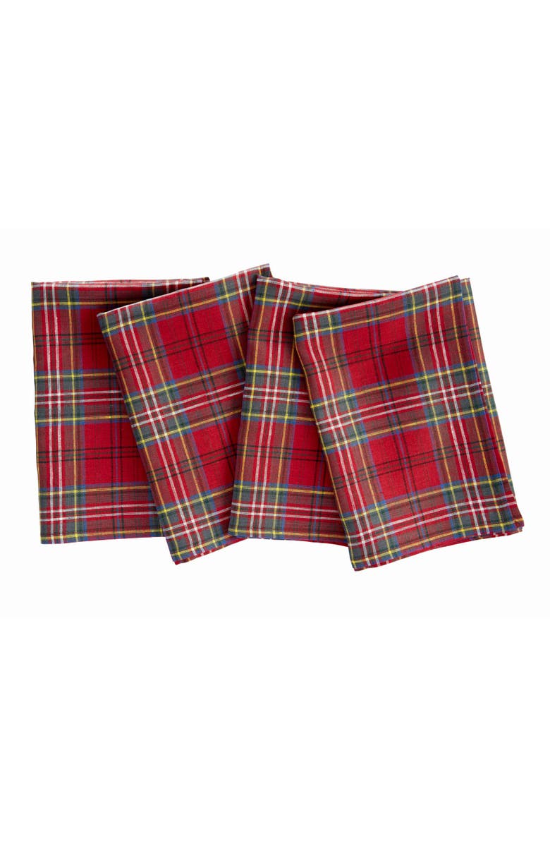 Solino Home Linen Dinner Napkins - Classic Tartan Plaid, 20" x 20" Inch, Main, color, 