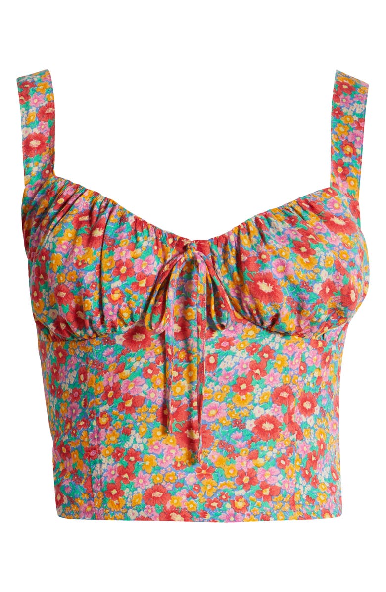 Rip Curl Las Dalias Floral Print Crop Tank, Alternate, color, Blue