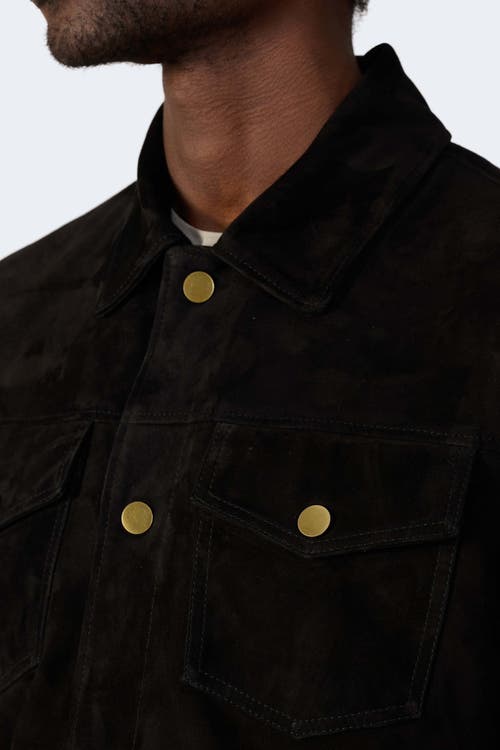Furniq Uk Ollie Suede Jacket In Black
