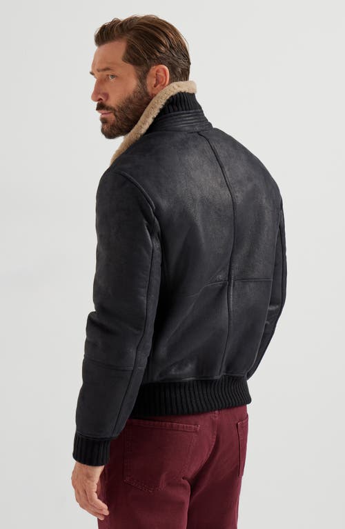 Brunello Cucinelli Nubuck Fur-lining Bomber Jacket In Black