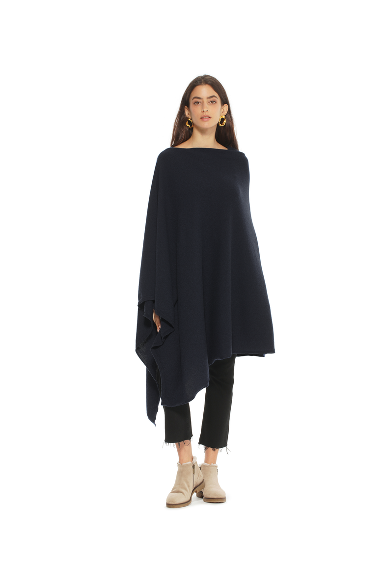 Monticelli Cashmere Pure Cashmere Long Poncho, Alternate, color, Charcoal