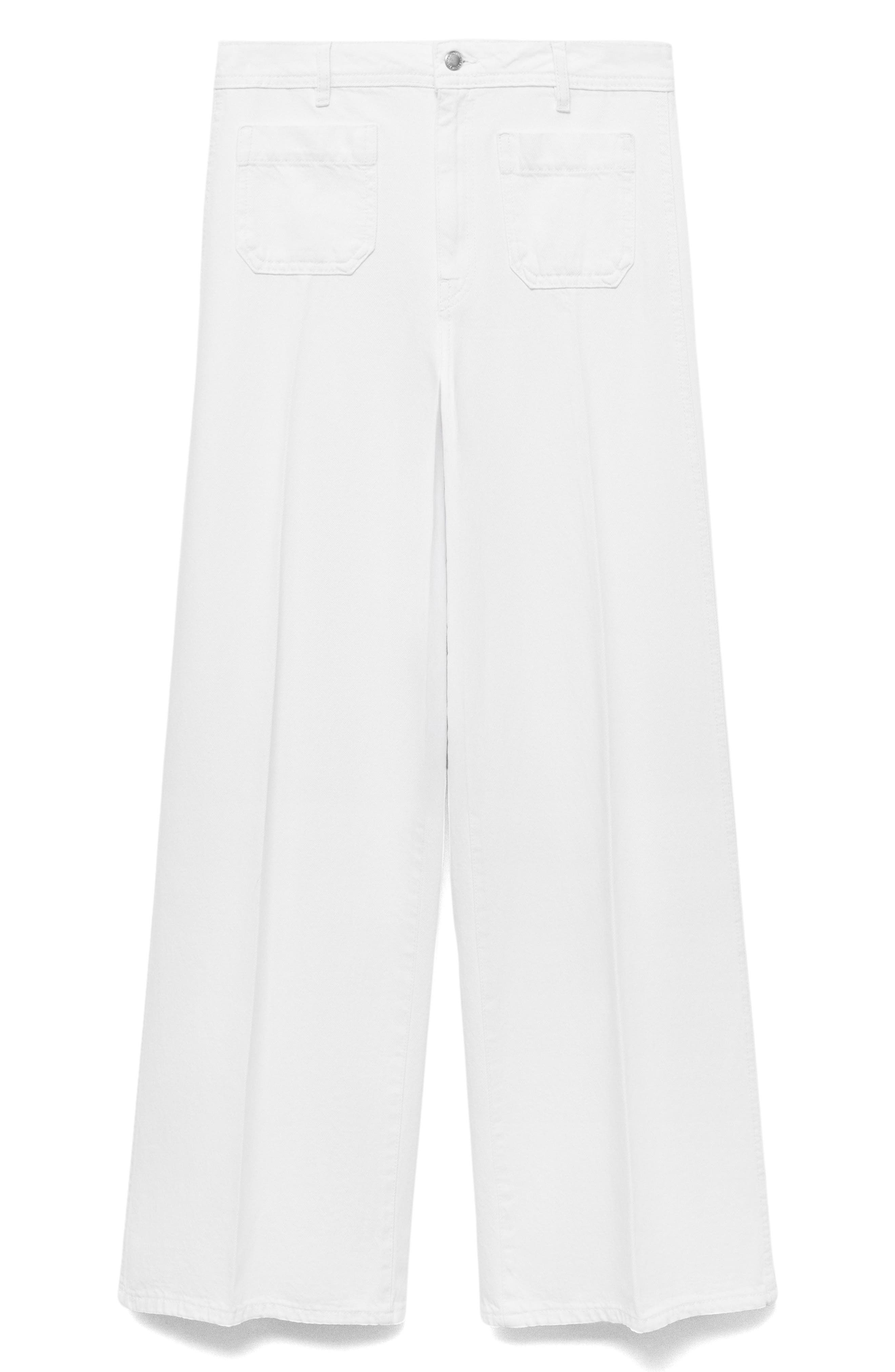 Patch Pocket High Waist Wide Leg Jeans - image 1
