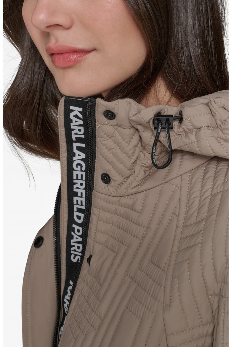 Double L Quilted Coat, Alternate, color, SAND
