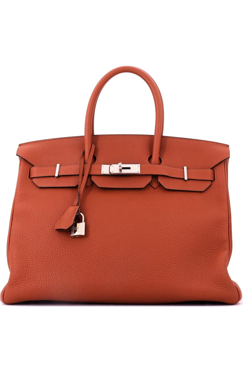 Pre-Owned Hermes Birkin Handbag Brown Togo with Palladium Hardware 35, Main, color, Cuivre