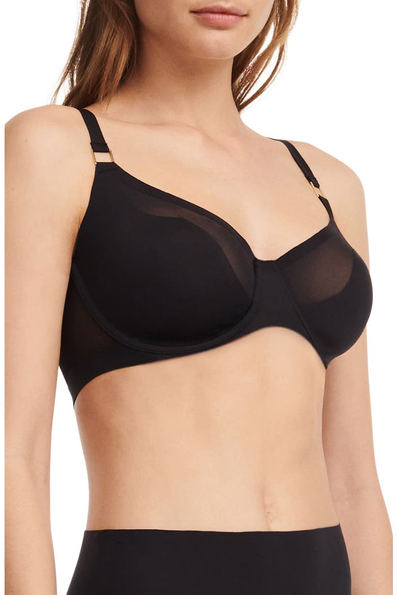 Pure Light Underwire Unlined Bra, Alternate, color, BLACK
