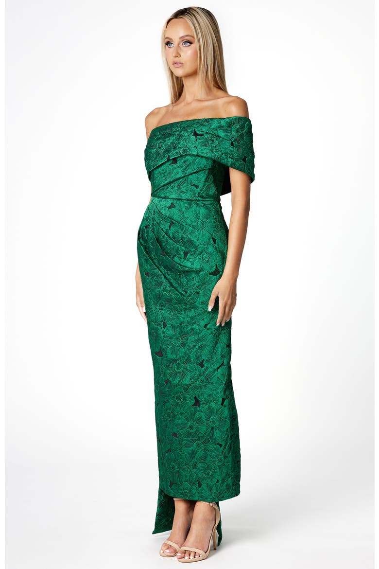 Amyilya Off Shoulder Maxi, Alternate, color, GREEN